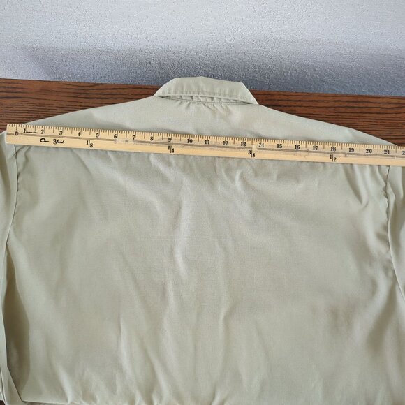 Dickies Mens Long Sleeve Button-Up Work Shirt Size XL Khaki Cotton/Polyester - Picture 12 of 15